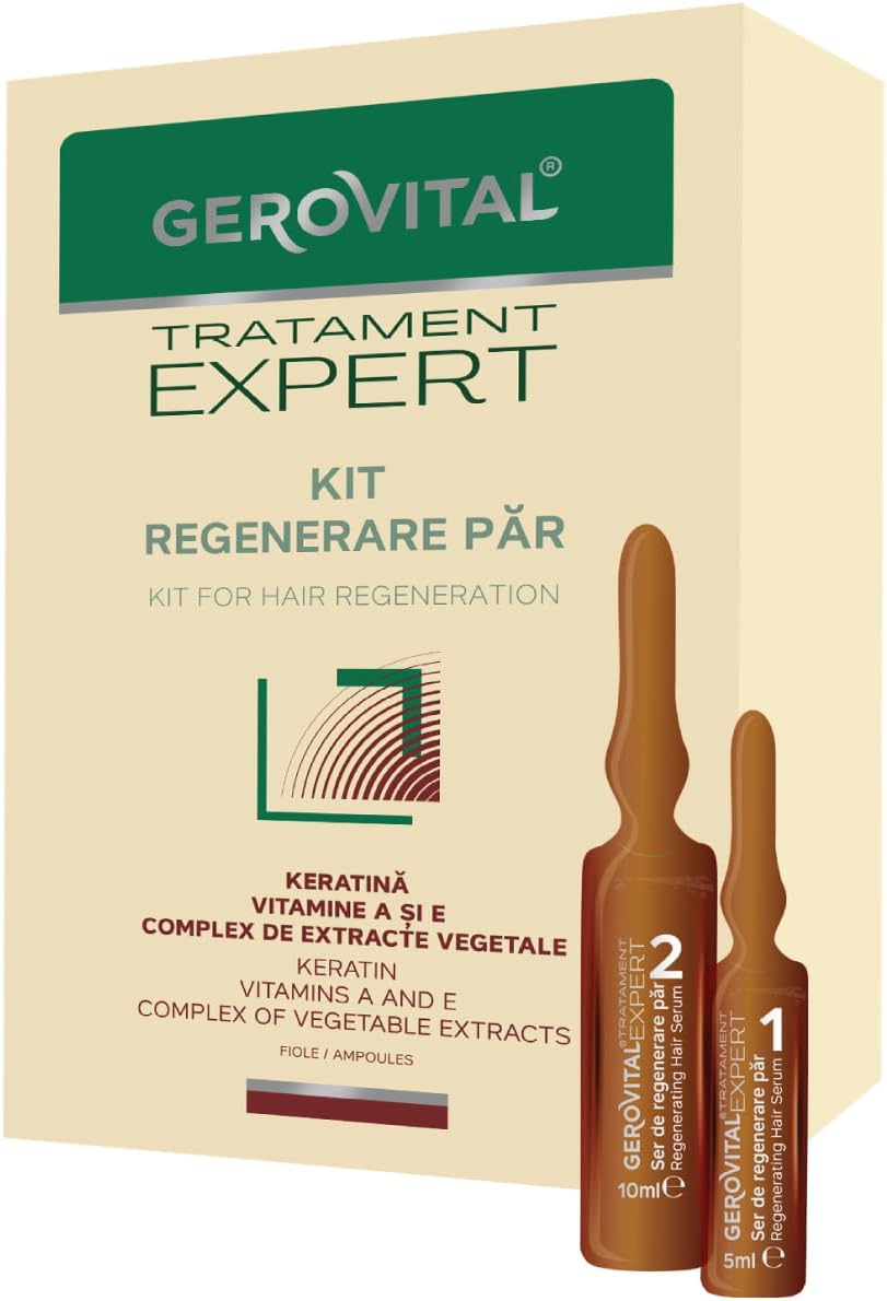 Gerovital Tratament Expert Hair Serum Vials, Regenerating Hair with Keratin