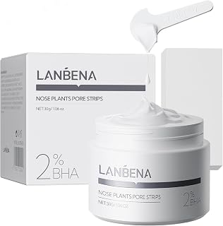 LANBENA 2.0 Blackhead Remover, Nose Plants Pore Strips Deep Cleansing Peel off Mask with Salicylic Acid, Amazonian White Clay, 60Pcs Nose Strips Black Heads Remover from Face