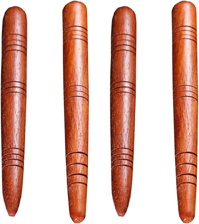 EXCEART 4Pcs Manual Acupressure Pen Wooden Thai Massage Stick Rod Deep Tissue Massage Tool Trigger Point Relief Pain Therapy Tools Full Body Relaxing Gifts