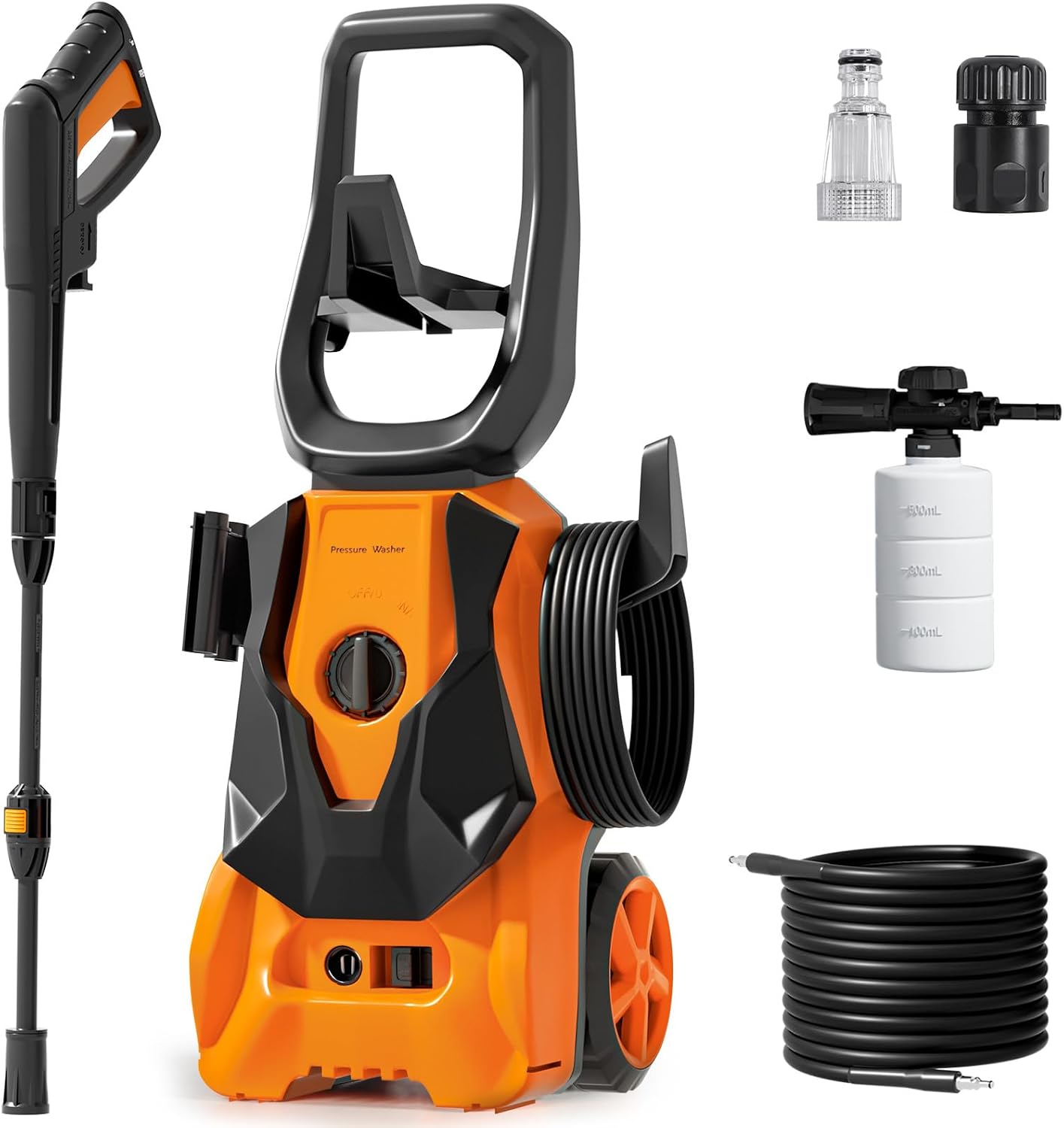 Pressure Washers 1800w 140Bar 7L/min Jet Washers Pressure Washers with Adjustable Foam Cannon & Nozzle Accessory,Power Washer for Patio/Car/Garden/Driveway