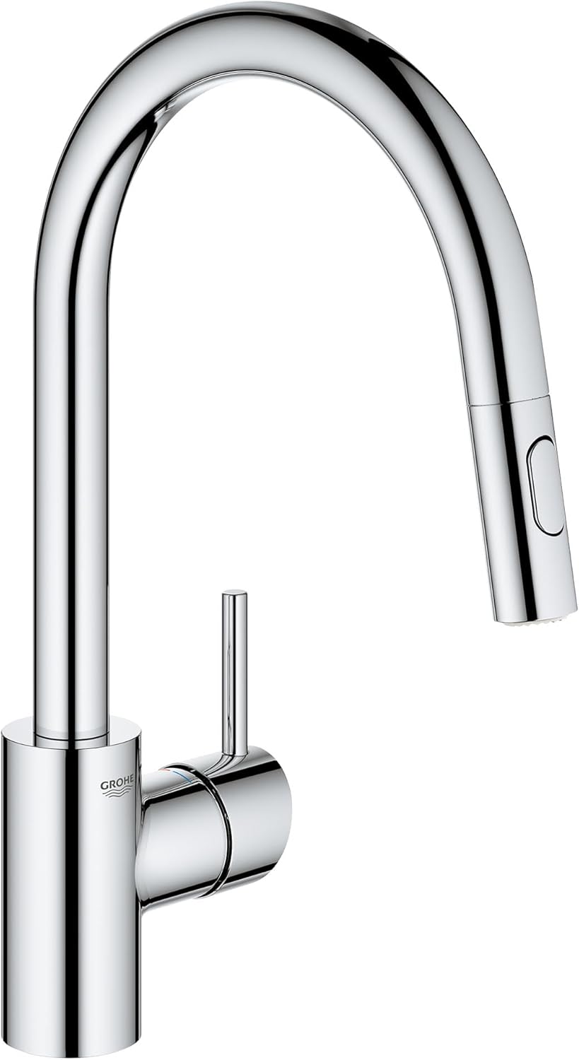 GROHE 32665003 Concetto Pull-Down Kitchen Faucet with Sprayer, 1.75 GPM, Chrome