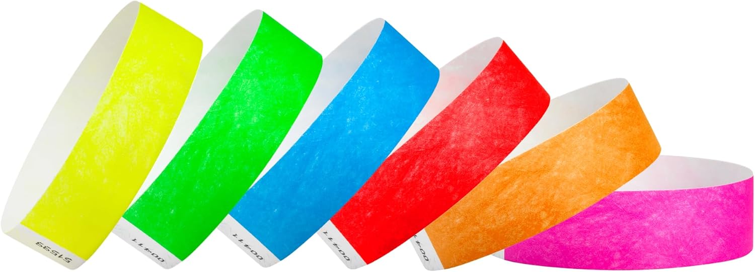 600 WristCo Tyvek Wristbands for Events, 6-Color Variety Pack – Tamper-Proof Design Prevents Reuse – Premium-Grade Bracelets for Hospital & Medical ID, Party, VIP Identification