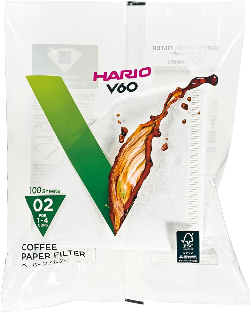 Hario, Filter Paper 02 White, 100 Count