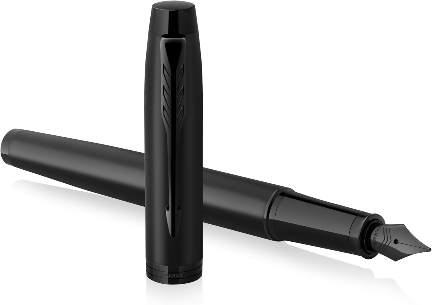 Parker IM Fountain Pen | Matte Black with Black Trim | Medium Point with Blue Ink Cartridge | Gift Box