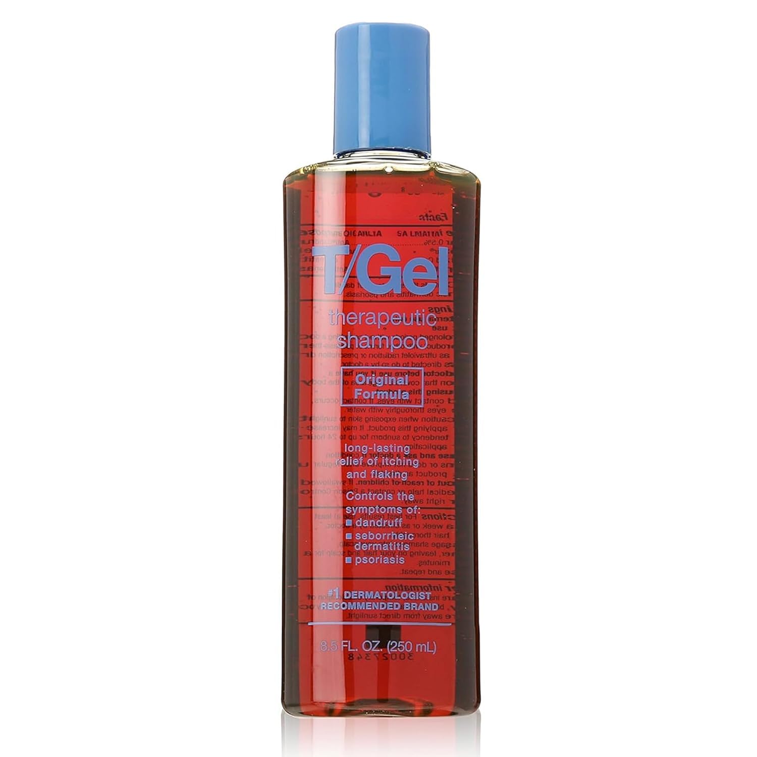 T/GEL Therapeutic Shampoo Anti-Dandruff Treatment for Long-Lasting Relief of Itching and Flaking Scalp, Original Formula, 250ML + FREE Tetra-Sole Scalp Massager Brush