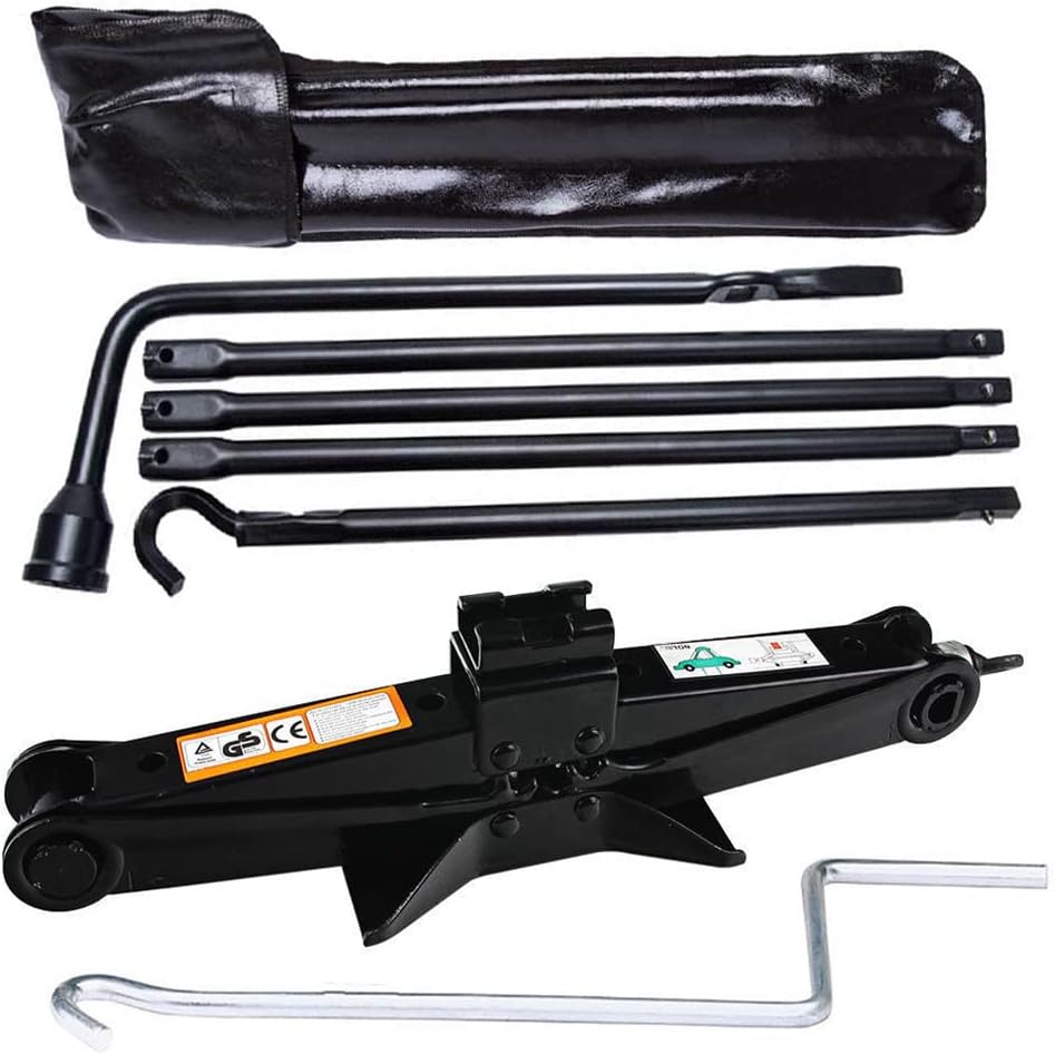 Spare Tire Repair Tools Wrench and Scissor Jacks 2 Ton Fits 2002 to 2015 Dodge Ram 1500 Wheel Replacement Kit Lug Set with Bags