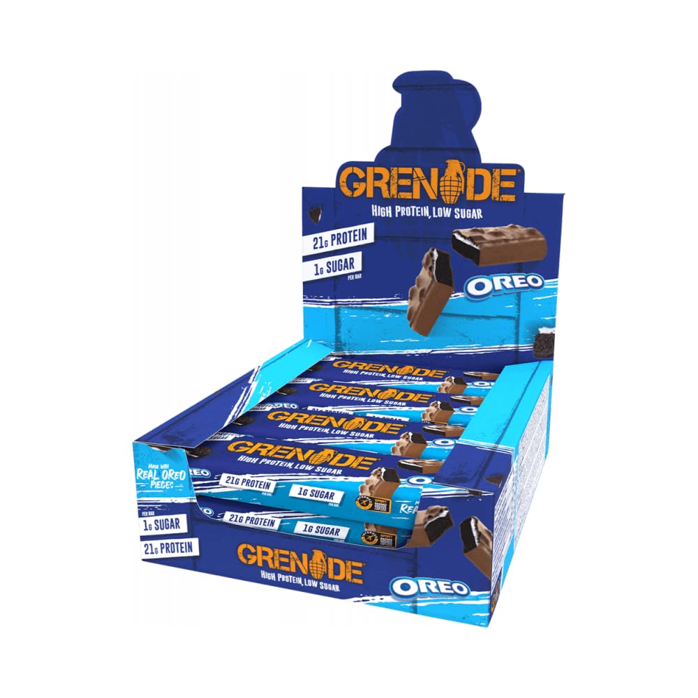 Grenade High Protein, Low Sugar Bar, Vanilla, 12 x 60g - Oreo
