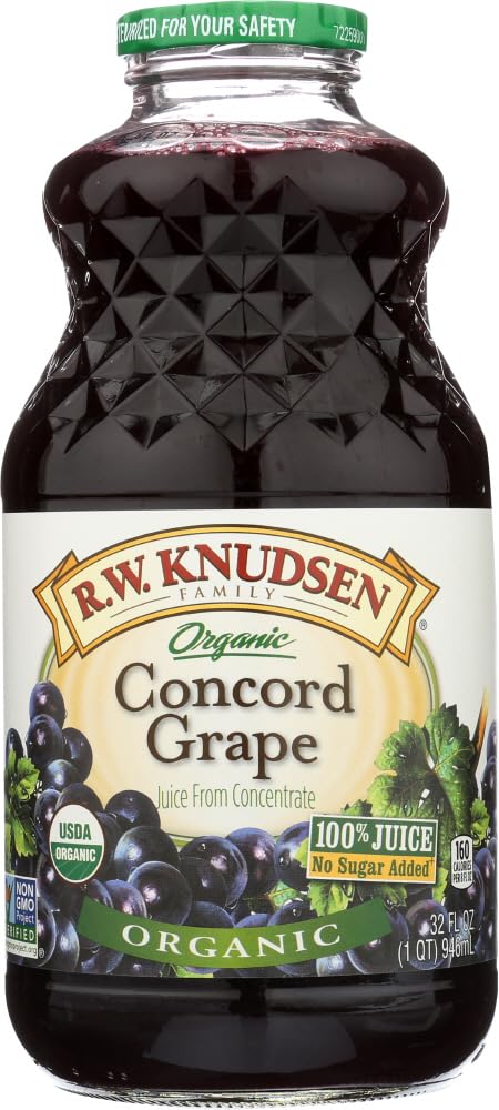 R.W. KNUDSEN, Juice, Og2, Concord Grape, Pack of 6, Size 32 FZ, (Gluten Free GMO Free 95%+ Organic)