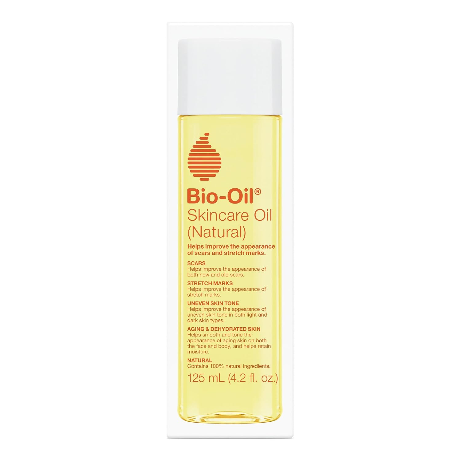 Bio-Oil Natural Skincare Oil, Serum for Scars and Stretch Marks, Face and Body Moisturizer for Dry Skin, Hair Oil, For All Skin Types, 4.2 Oz