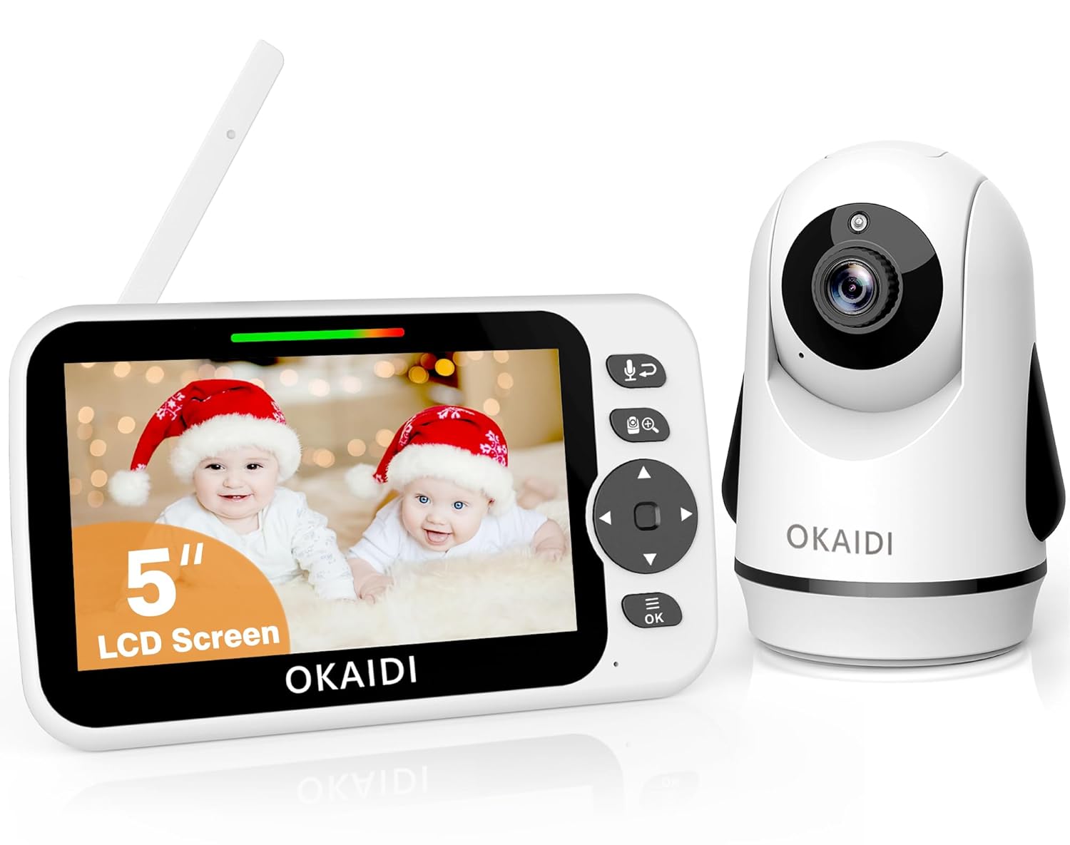 Video Baby Monitor with Camera and Audio, 5" Display Baby Monitor No WiFi, 30H Battery and 1000ft Range Baby Monitor, Remote Pan-Tilt-Zoom Baby Camera, Night Vision, 2-Way Talk, VOX,Temperature
