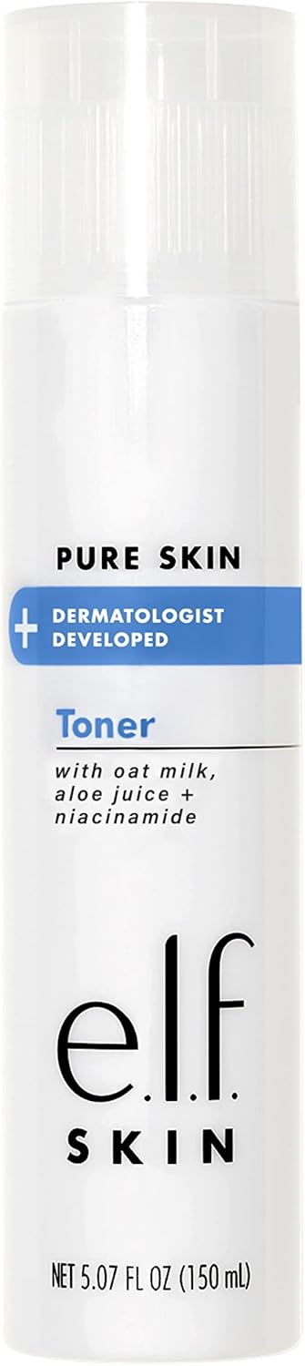 e.l.f. Skin Pure Skin Toner, Gentle, Soothing & Exfoliating Daily Toner for A Smoother-Looking Complexion, Made with Oat Milk, Aloe Juice & Niacinamide
