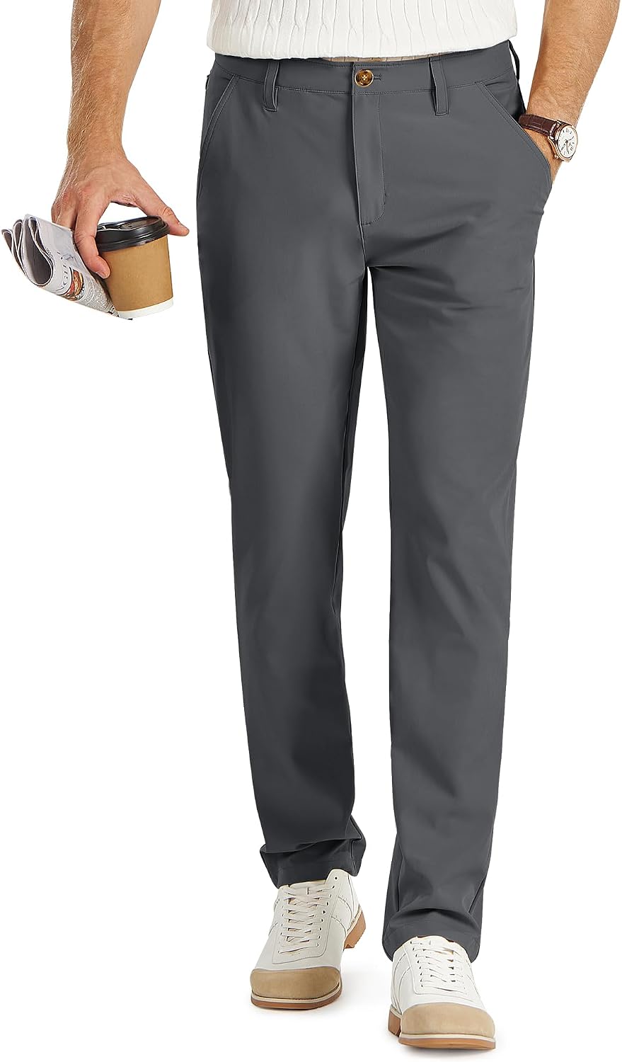 33,000ft Men's Lightweight Water Resistant Golf Pants with 5 Pockets