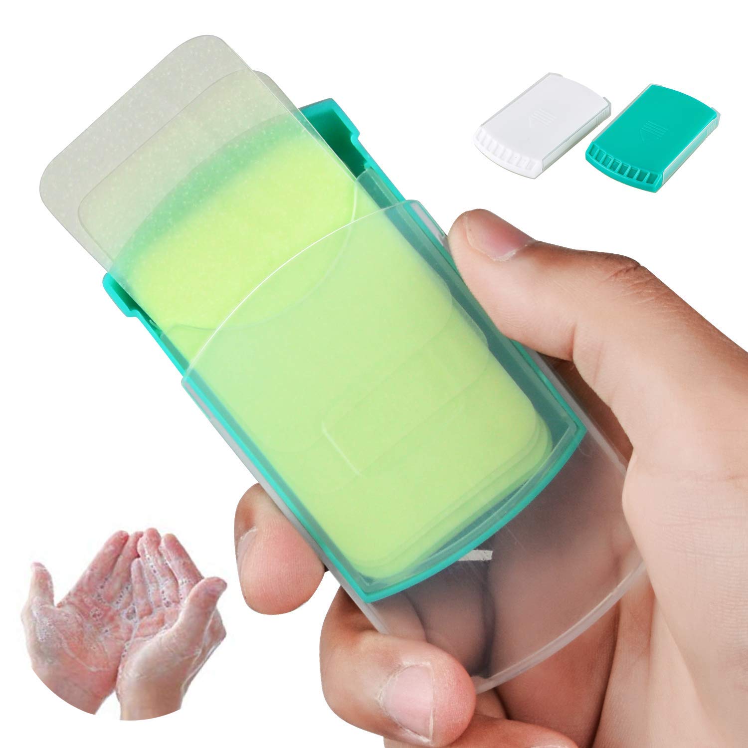 HongyiTime 2 Boxs (100 Sheets) Hand Washing Soap Sheets for Outdoor Travel,Portable Camping Hand Soap,Hiking Washing Hand Bath Paper Soap for Travel,BBQ,Party,School,Girls