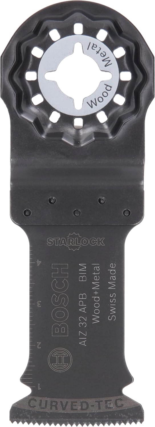 Bosch Accessories 1x Starlock BIM Plunge Cut Blade AIZ 32 APB Wood and Metal (for Wood, Abrasive Wood Materials, Plastics, 50 x 32 mm, Accessories for Multi Tools)