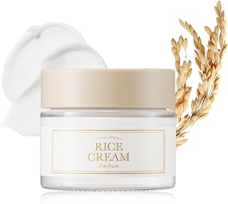 I'm from Rice Cream 1.69 Ounce, 41% Rice Bran Essence with Ceramide, Glowing Look, Improves Moisture Skin Barrier, Nourishes Deeply, Smoothening to Even Out Skin Tone, K Beauty