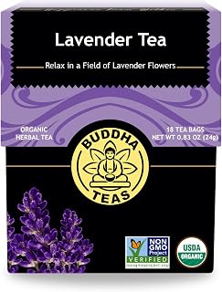 Buddha Teas Organic Lavender Tea - OU Kosher, USDA Organic, CCOF Organic, 18 Bleach-Free Tea Bags