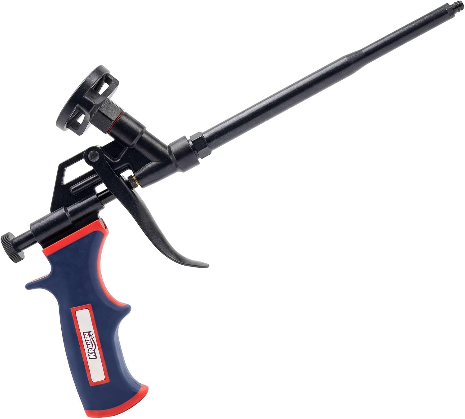 Kraken Bond PRO Foam Gun - 6 Inch Durable Spray Foam Dispensing Gun for Contractors & DIYers, PTFE Non-Stick Coating, Precision Nozzles Included, Versatile Spray Application for Insulation - 1 Pack