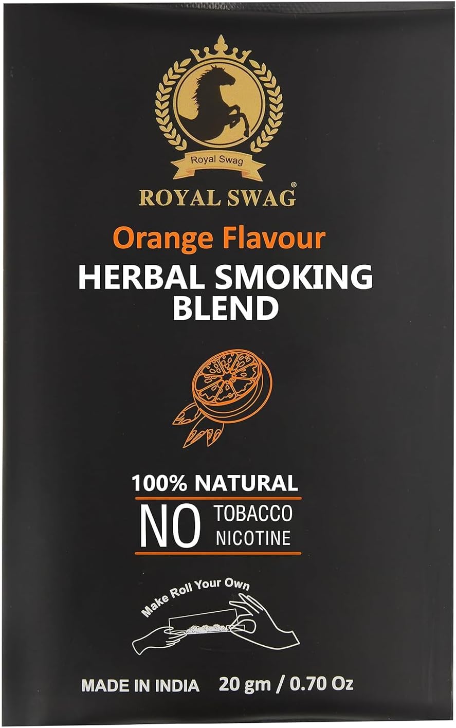 ROYAL SWAG Ayurvedic & Herbal - 100% Tobacco Free & 100% Nicotine Free Orange Organic Mixture Blend 20 Gram (0.7 oz)