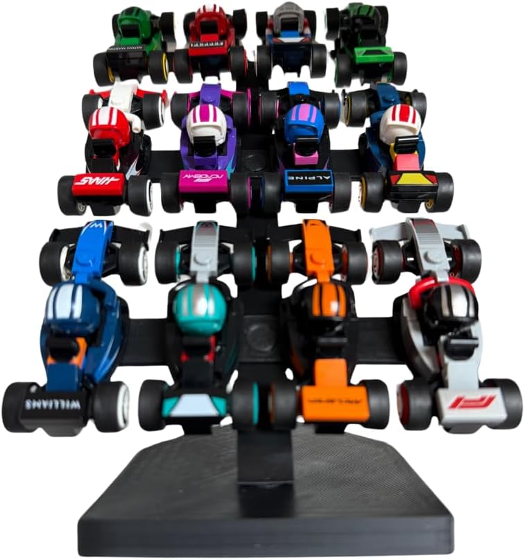 Outback Bricks Display Stand for LEGO F1 Race Car Models, 12-Car Capacity