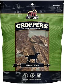 Redbarn Choppers Beef Lung Dog Chews, Natural, Made in USA, High-Protein Low-Fat, Grain-Free, Single Ingredient for All Dog Sizes(Pack of 8)