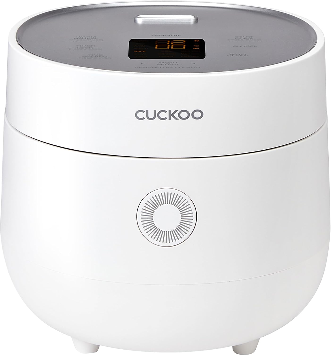 CUCKOO Micom CR-0375FW Rice Cooker and Warmer 3 Cups (Uncooked) with Non-Stick Inner Pot, 10 Menu Modes, LCD Screen, Fuzzy Logic Technology, Cleaning