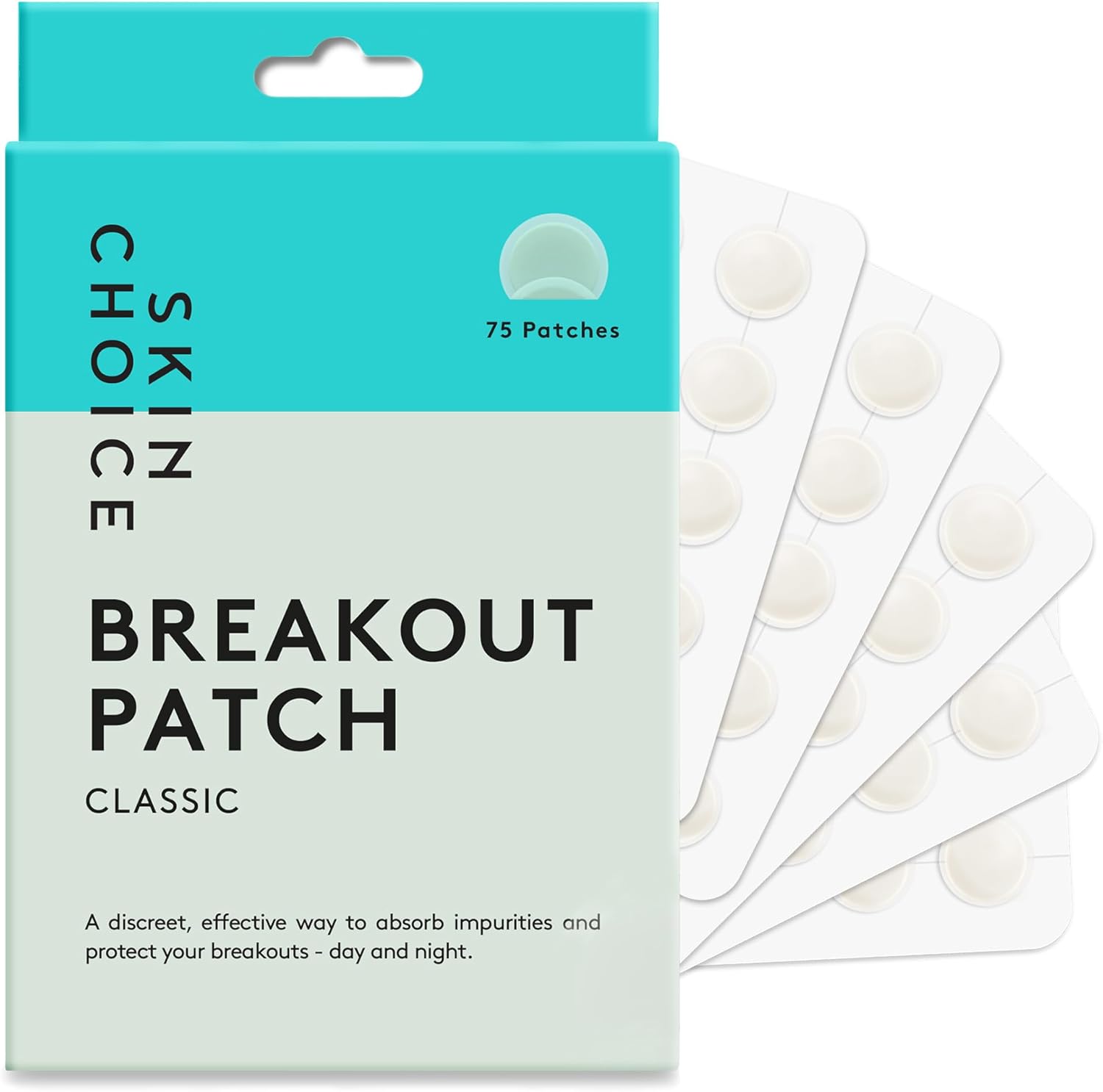 SKIN CHOICE Pimple Patches - Breakout Spot Patches (Pack of 75) Acne Patches, Hydrocolloid Patches, Spot Stickers For Face, Spots Treatment Dots Blemish Patch, Vegan, Cruelty-Free Korean Skin Care