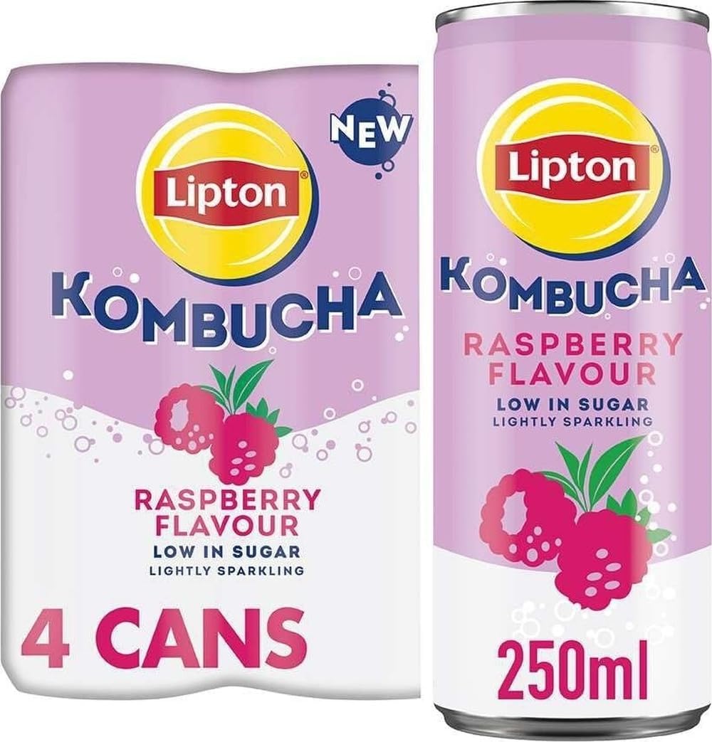 Lipton Kombucha Raspberry, 250ml, (Pack of 4)