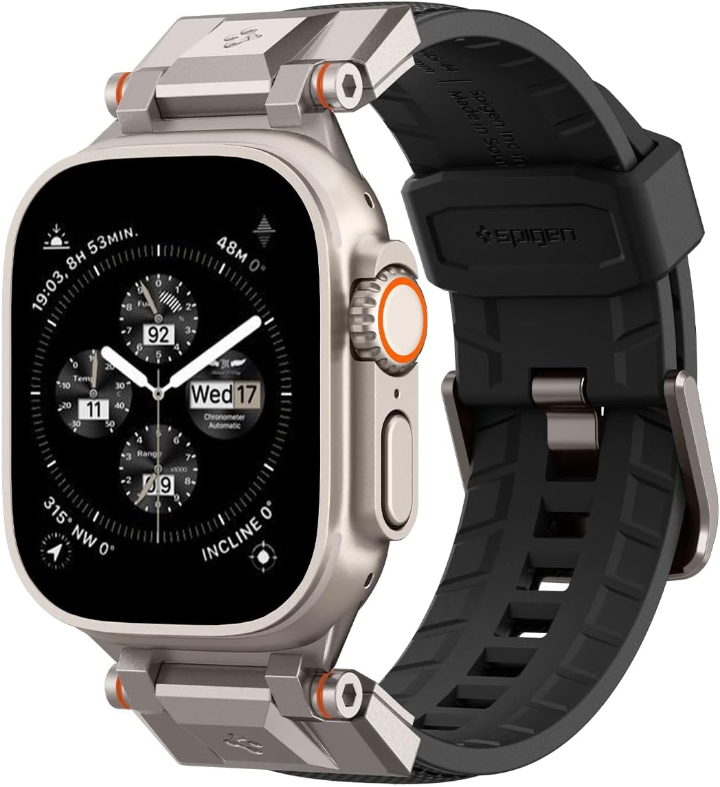 Spigen DuraPro Armor Compatible with Apple Watch Band for Apple Watch Ultra 2/1 49mm, Series 10 46mm, Series 9/8/7 45mm, Series SE2/6/SE/5/4 44mm and 3/2/1 42mm - Fabric Black