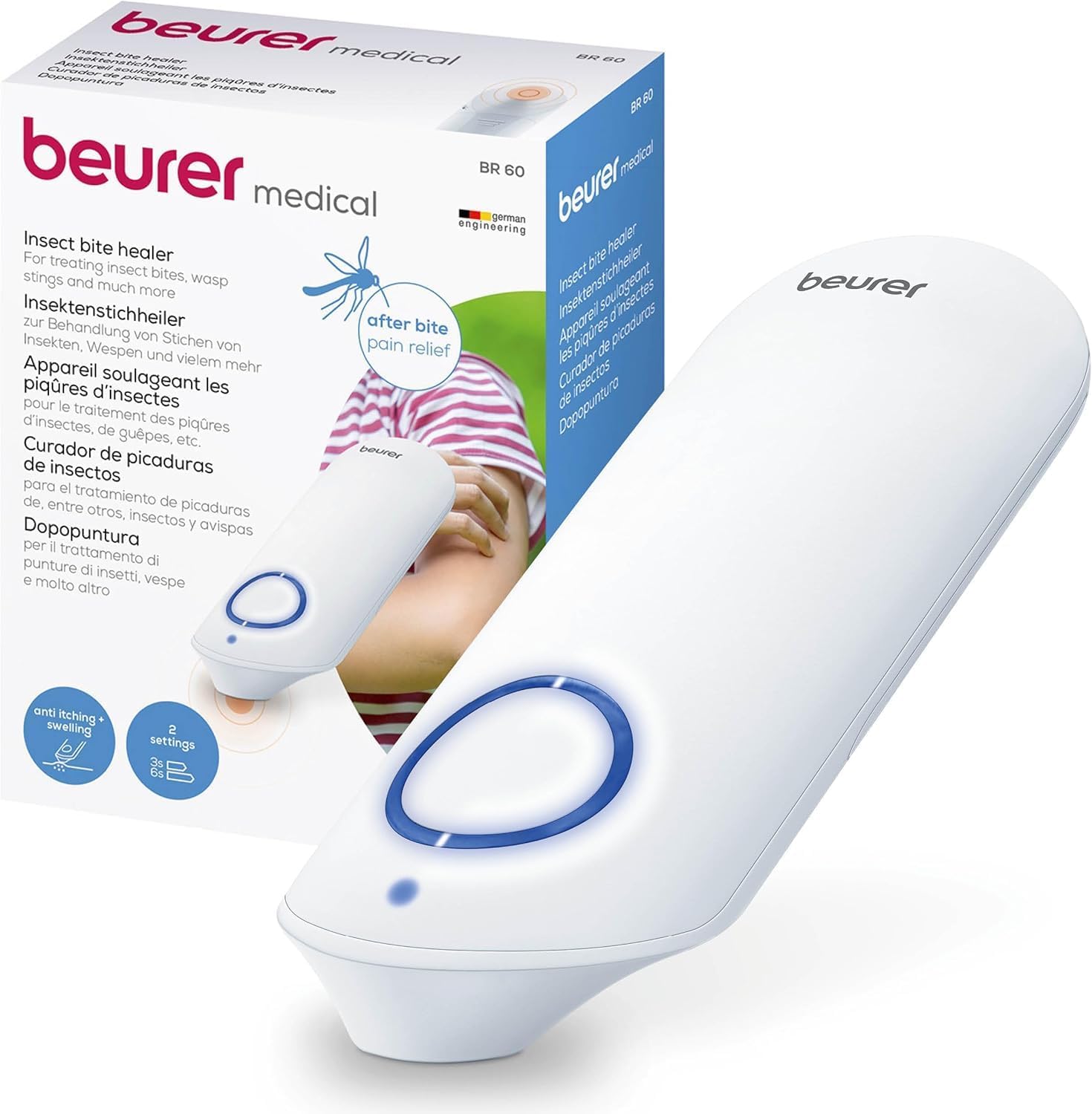 Beurer BR60 Insect Bite Healer, Insect Bite Pen Can Help Relieve Itching And Accelerate Healing Without Medicines Or Chemicals, Certified Medical Device That Uses Soothing Heat