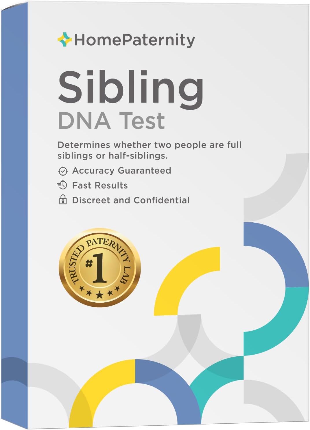 HomePaternity Sibling DNA Test, Fast Results, Highest Accuracy Available with Up to 34 Genetic Markers Tested, All Lab Fees & Shipping Included