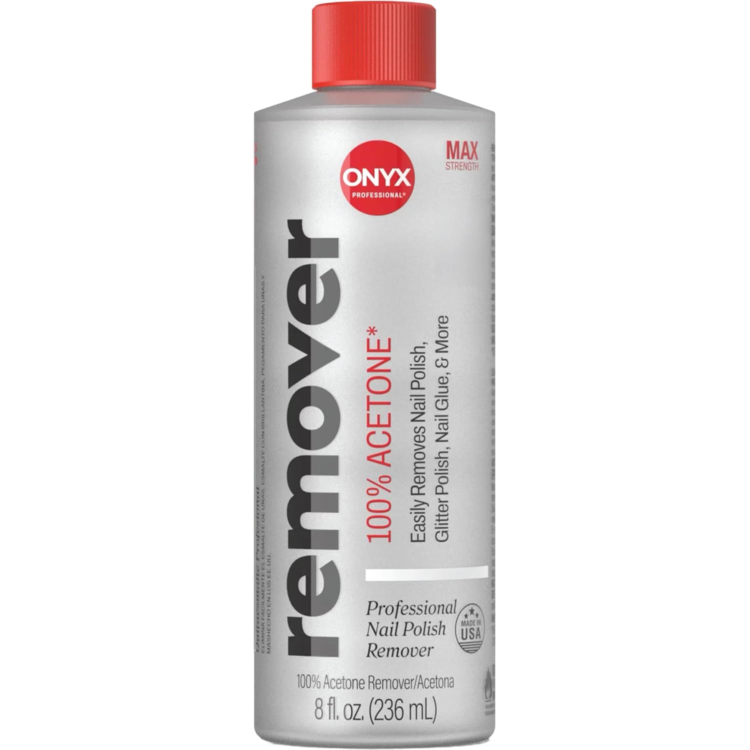 Onyx Professional Acetone Nail Polish Remover Kit with Nail File, 8 fl oz
