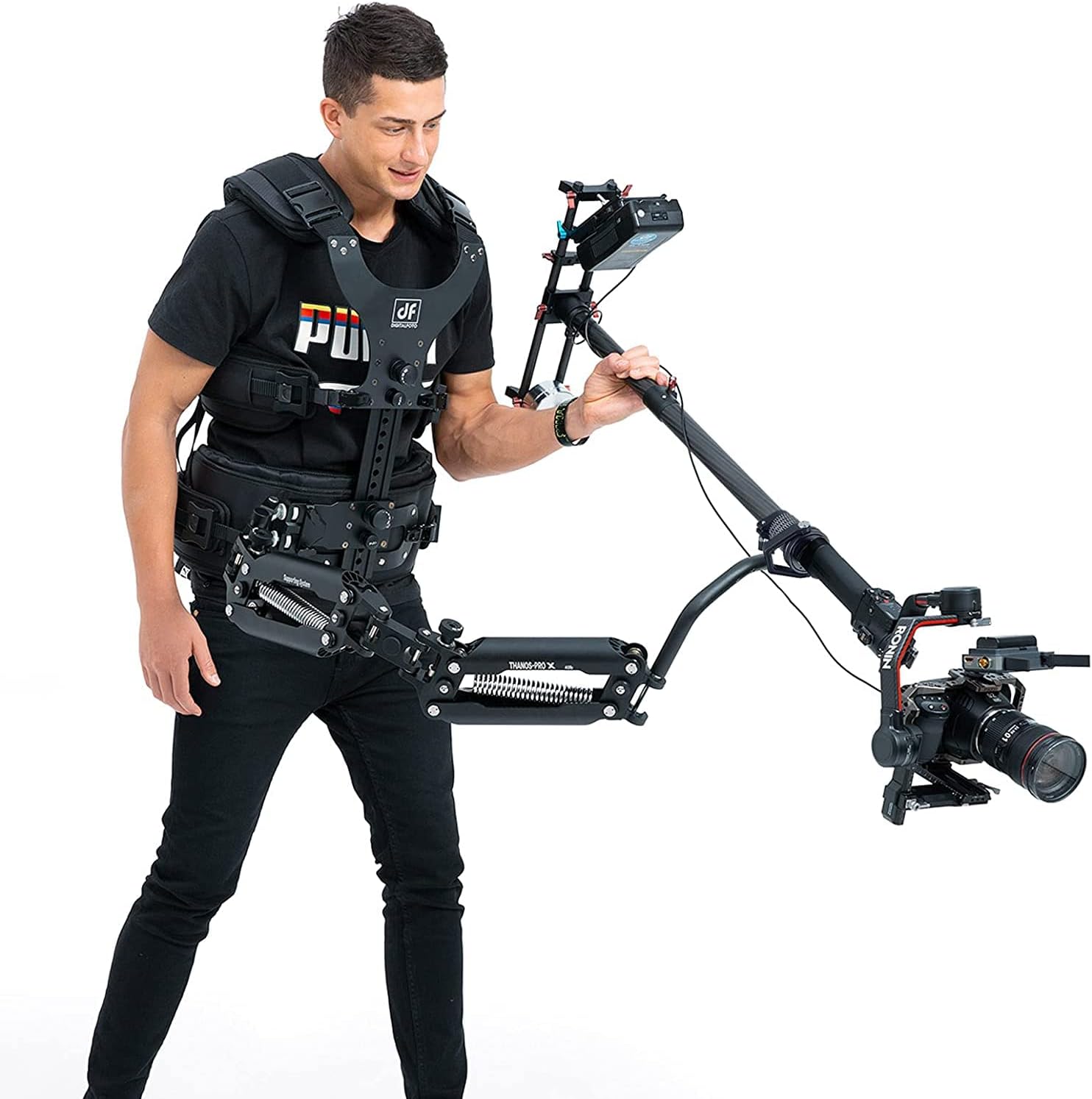 DF DIGITALFOTO Thanos -Pro X Gimbal Vest Supporting Steadicam System for RS2/RSC2/RS3/RS3 PRO/Crane 3S, 5-18kg Weight Bear Vest&Spring Arm for Handheld Stabilizer
