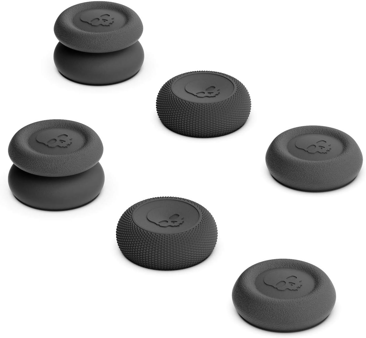 Skull & Co. Skin, CQC and FPS Thumb Grip Set Joystick Cap Analog Stick Cap for Steam Deck/Steam Deck OLED and ROG Ally/ROG Ally X - Black, 3 Pairs(6pcs)