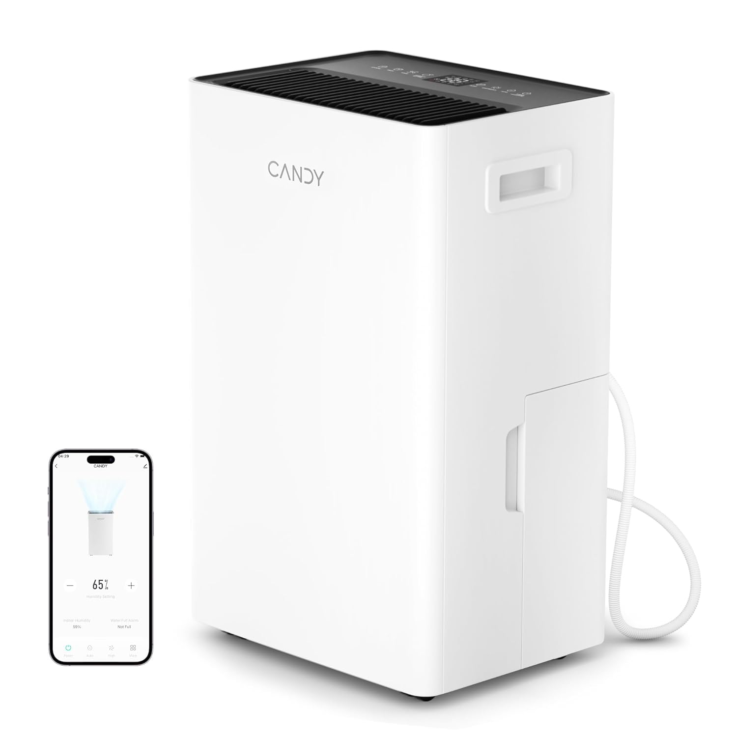 4500 Sq.Ft Dehumidifier for Basement,53 Pints Dehumidifiers for Home,Continuous/Sleep/Auto Mode,1.35 Gal Water Tank with Drain Hose,Portable & Wifi for Large Room,Bedroom,Bathroom,Garage,Laundry