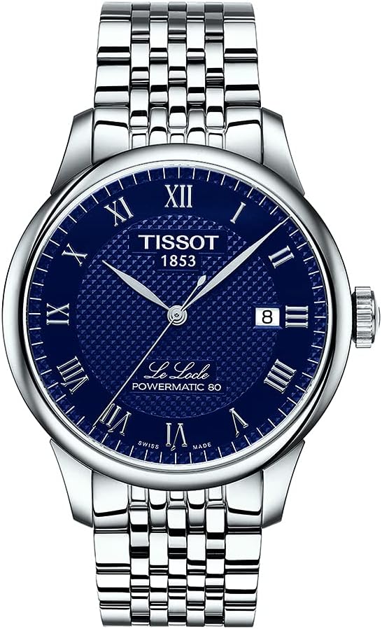 Tissot Mens Le Locle Powermatic 80 316L Stainless Steel case Swiss Automatic Watch, Grey, Stainless Steel, 19 (T0064071104300)