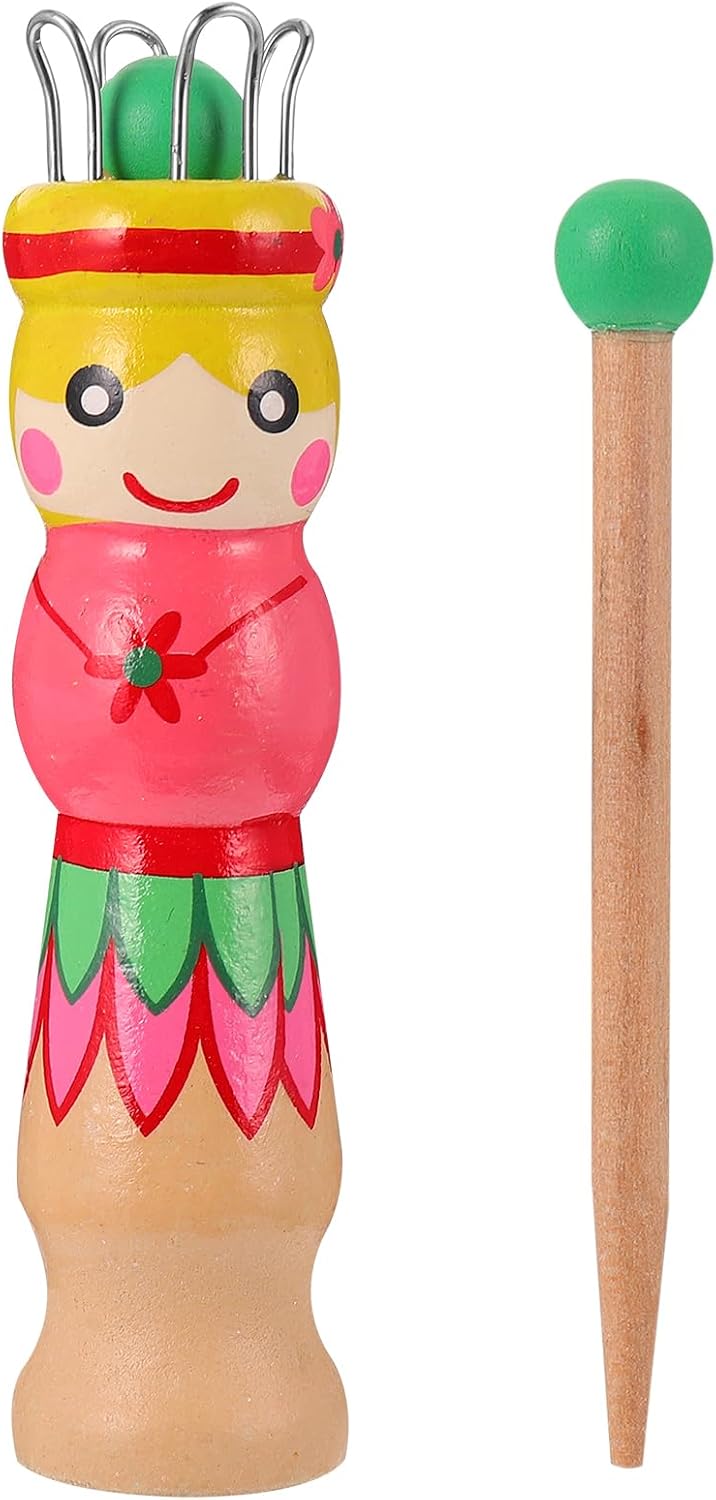 Garneck French Knitting Spool Set - Laminated Wood Dolly with Needle for & Adults - DIY Craft Tool for Yarn Wool Knit Projects Knitting French Knitting Machine