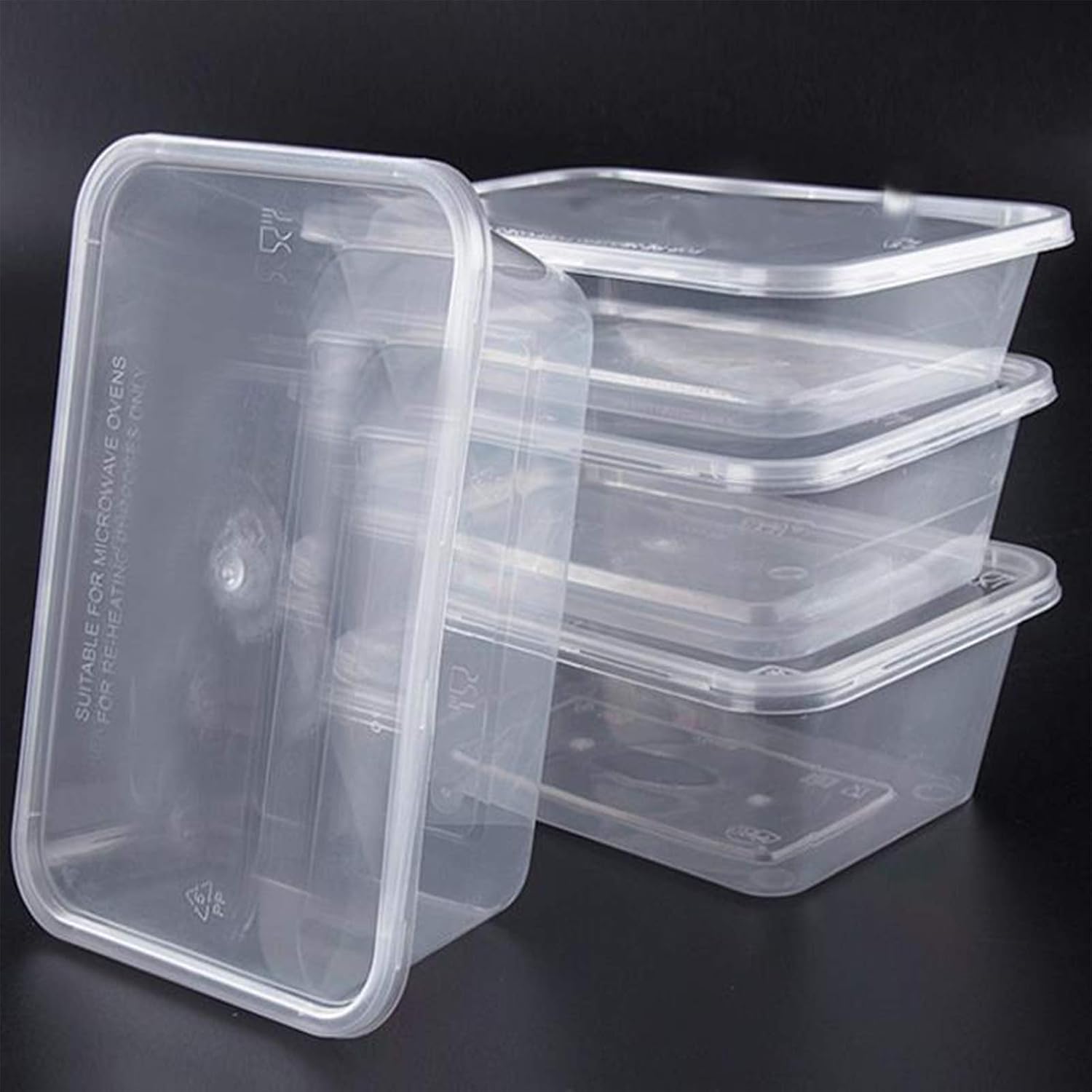 HOMEE Meal Prep Containers, 50 Pack- 26oz Plastic Storage Food Containers with Lids, Bento Box Reuse, Refrigerator Safe, Microwave, Dishwasher Safe, Gift for Mother's Day (White)