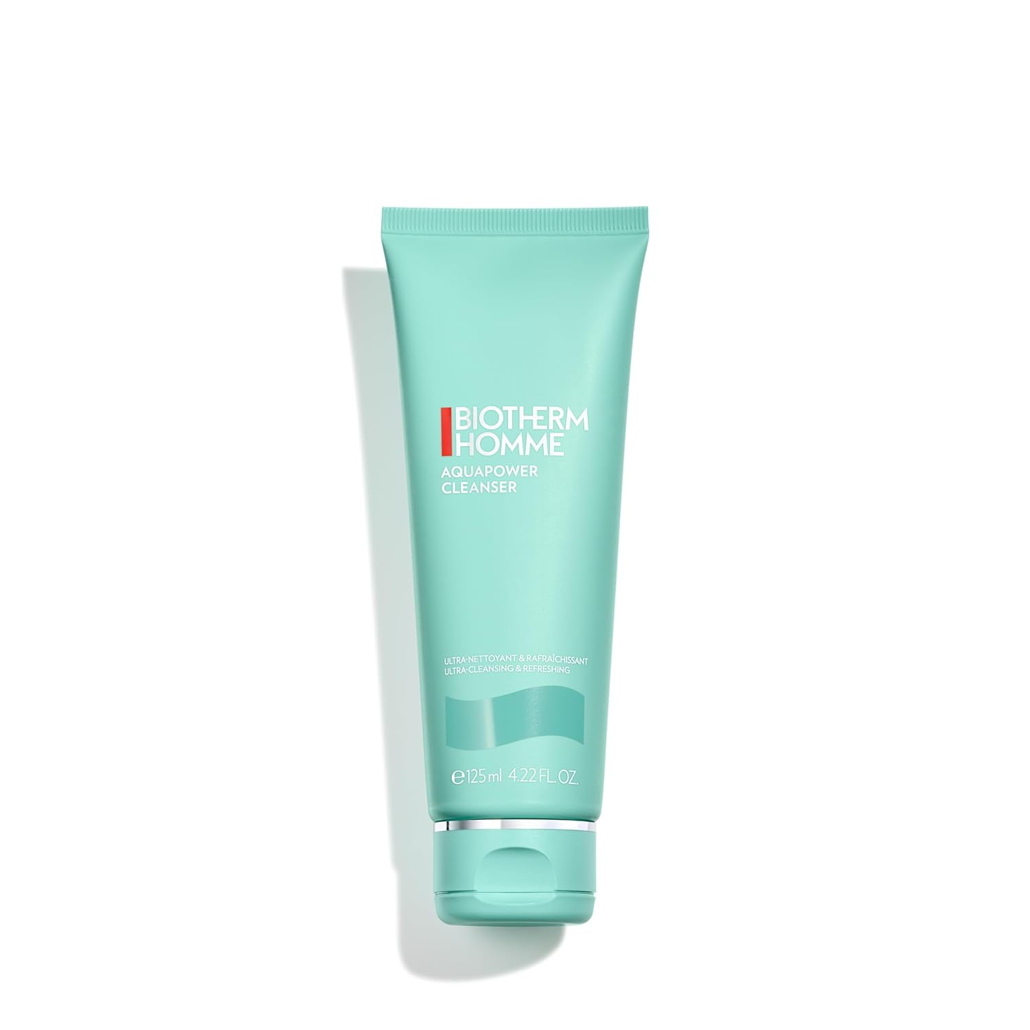 Biotherm Homme Aquapower Cleanser for Oily and Dry Skin with Oligo Elements, Delivers a Clean, Fresh, and Hydrated Complexion, Suitable for Shaving Prep, Tube, 4.2 Fl. Oz.