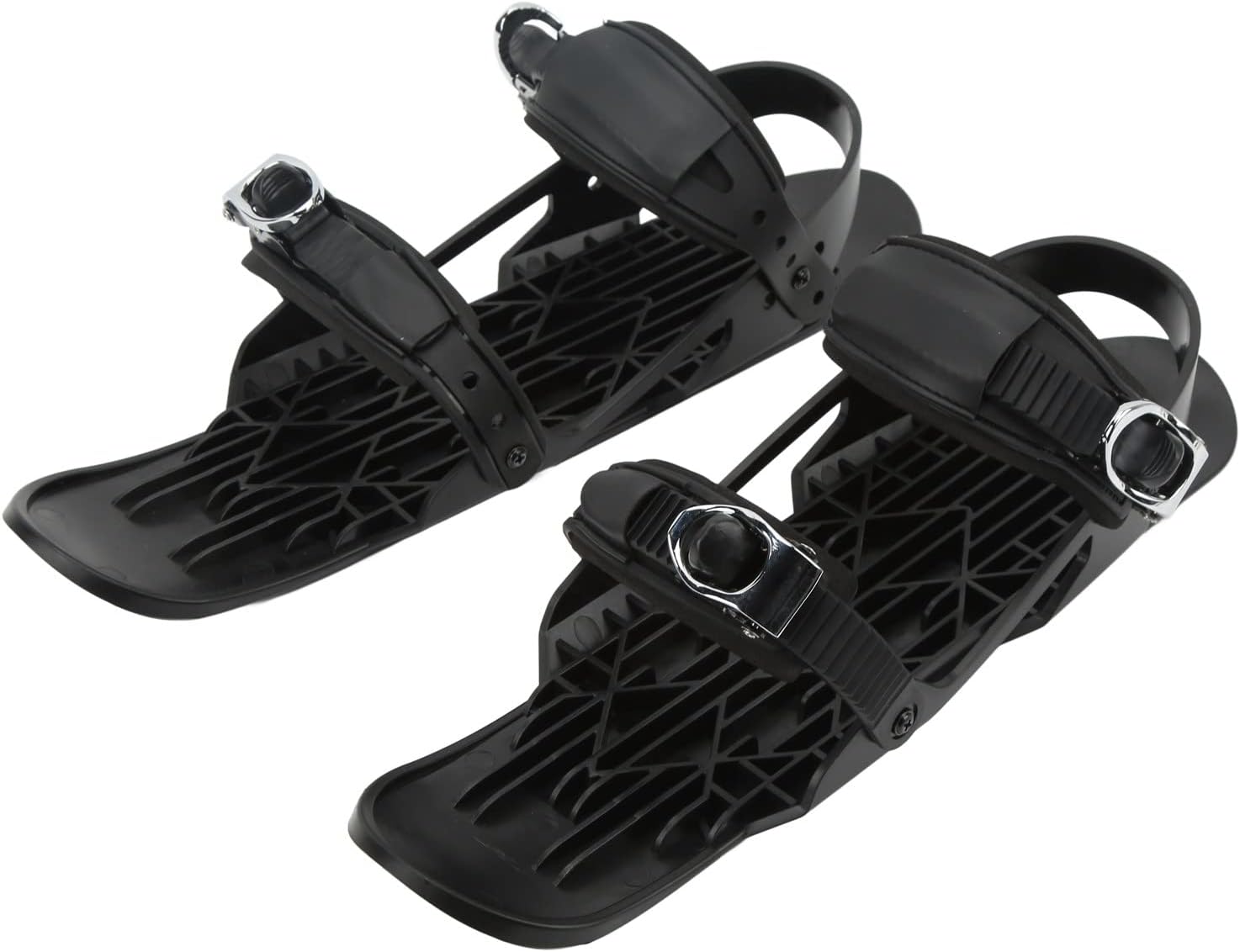 Focket Mini Short Snowskates Snowblades Skiboards Skis for Winter Shoes, Adjustable, Unisex-Adults, Black