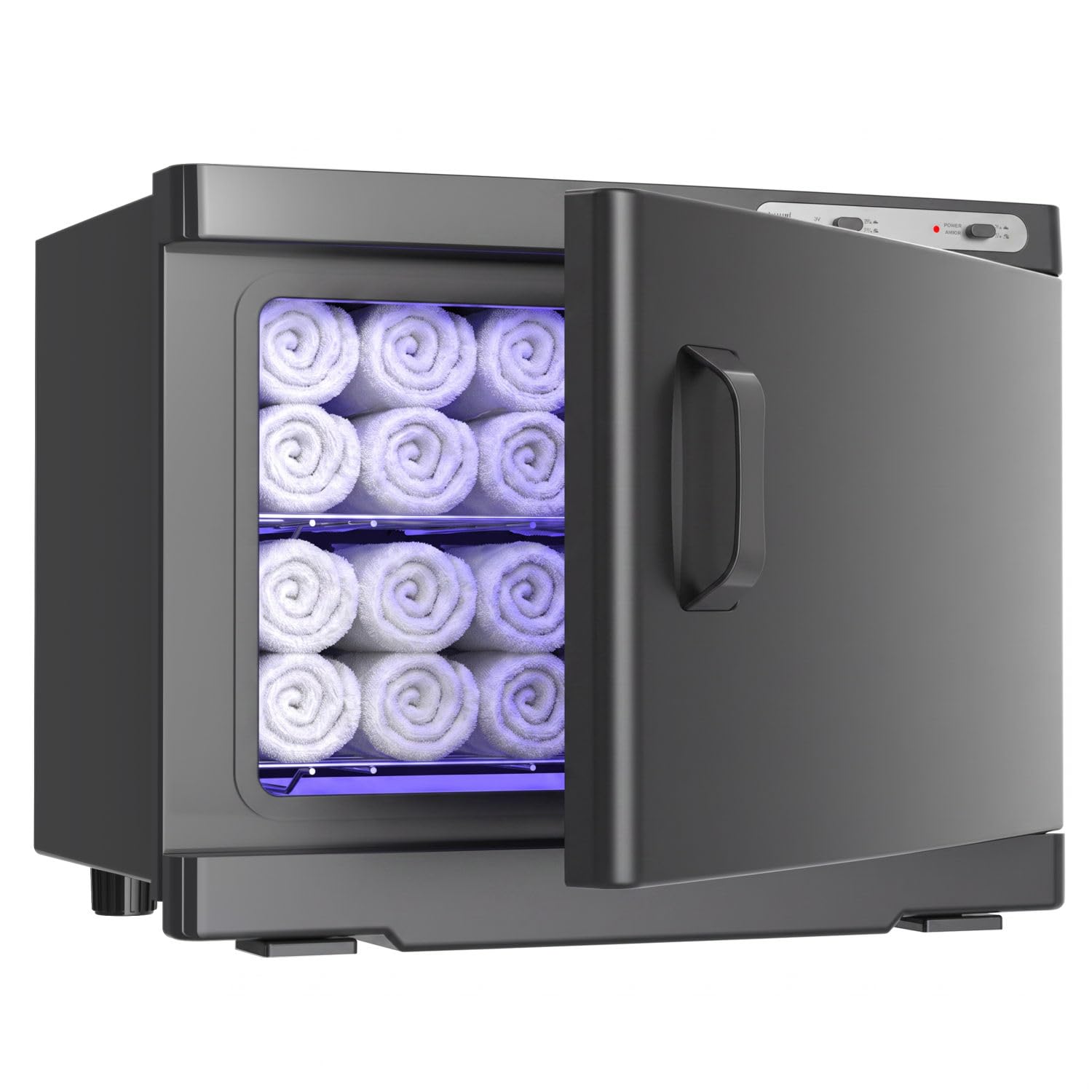 23L Commercial Towel Warmer 2-in-1 Cabinet Black, 10-14 Towels Capacity, 1-2H Rapid Heating (122-131°F) for Spa, Barber Shop, Esthetician, Salon & Hotel