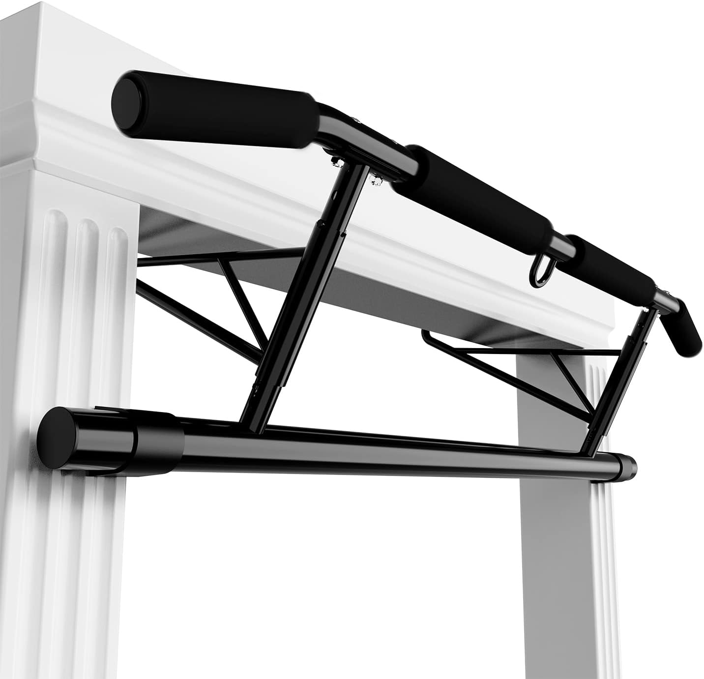 JX FITNESS Door Frame Pull up Bar Doorway Chin up Bar with Padded Handles Foldable for Home Gym, No Drilling