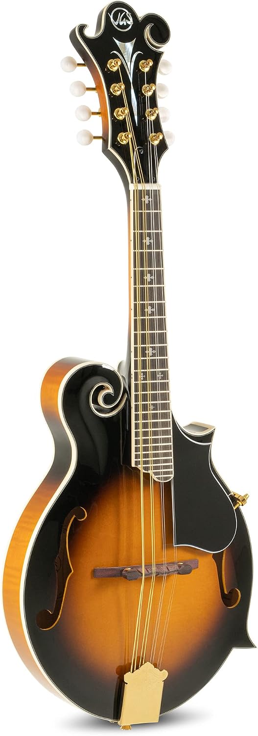 GEWA Mandolin F-2 Premium - Solid spruce top - Solid maple back/sides - Flamed back - Incl. premium case - Vintage sunburst high-gloss finish