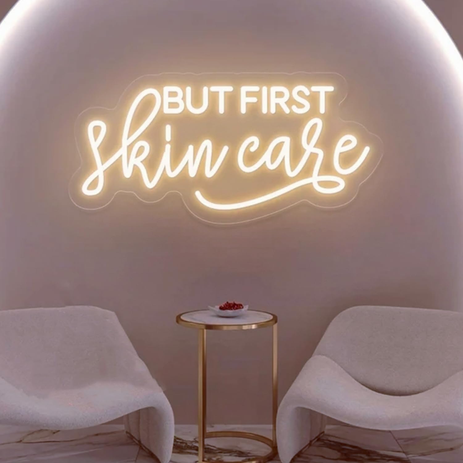 HFHungkeong But First Skin Care Led Neon Lights Sign for Home Spa Beauty Cosmetic Salon Wall Decor, Spa Day Gifts for Women,Spa Products Aesthetic Center Salon Door Decorative Acessories