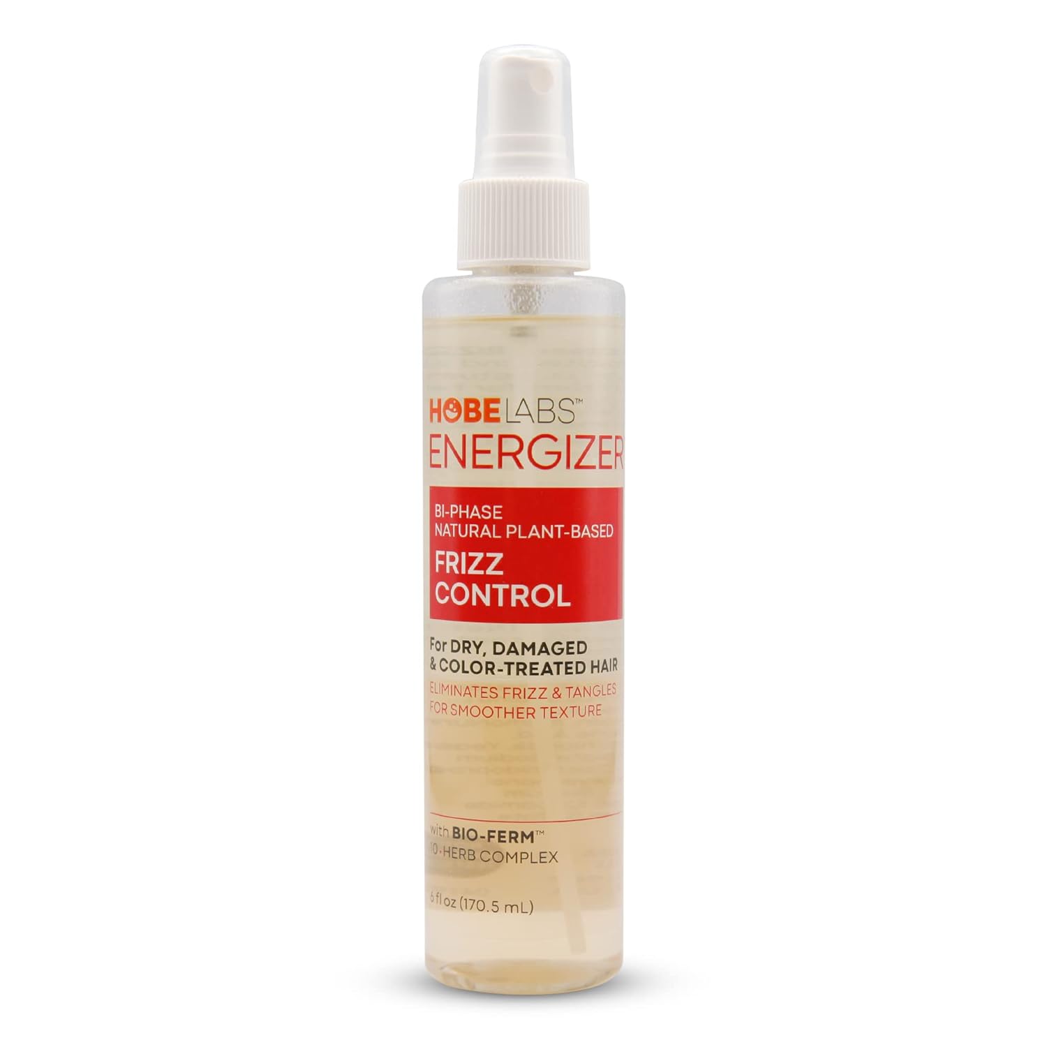 Hobe Labs Energizer Frizz Control 6 oz | Eliminate Frizz and Tangles | Help Smooth, Shine and Soften Hair | Plant Based Ingredients