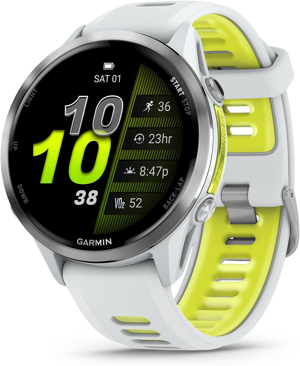 Garmin Forerunner® 970, 47mm, Titanium, Whitestone/Amp Yellow