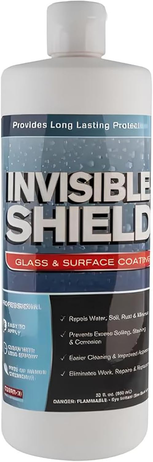 Invisible Shield Glass and Surface Coating 32oz, Liquid Glass Protection Coating for Mirrors, Tiles, Windshields, Solar Panels, and More, Glass Surface Protector and Sealant Spray