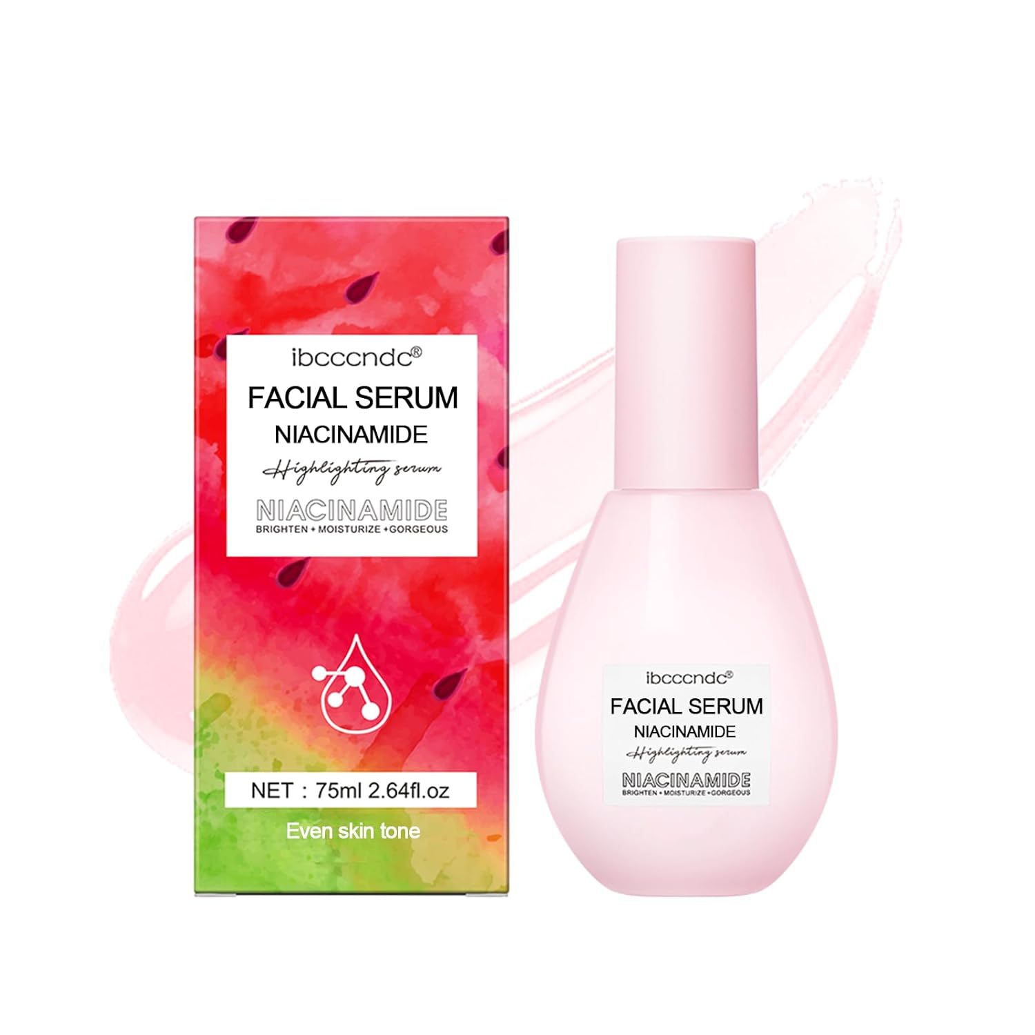 Niacinamide Brightening Serum,Moisturizing Serum With Hyaluronic Acid,Moisturizing,Brighten,Lightweight Facial Serum and Pre-makeup Lotion (2.64oz)