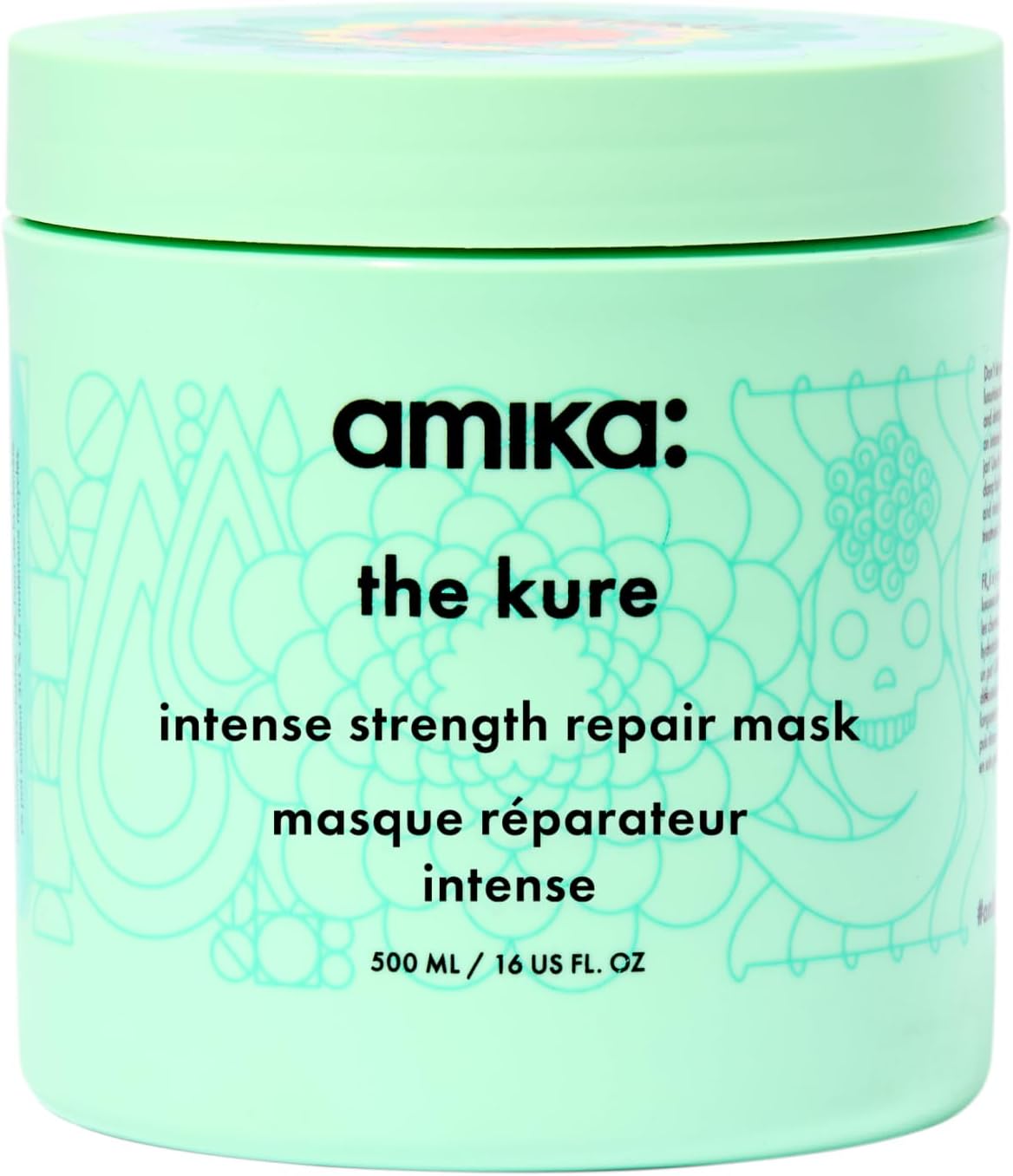 amika the kure intense strength repair hair mask - strengthening hair care for dry and damaged strands - rich deep conditioner enriched with bond fortifying technology to help reduce breakage (500 ml)