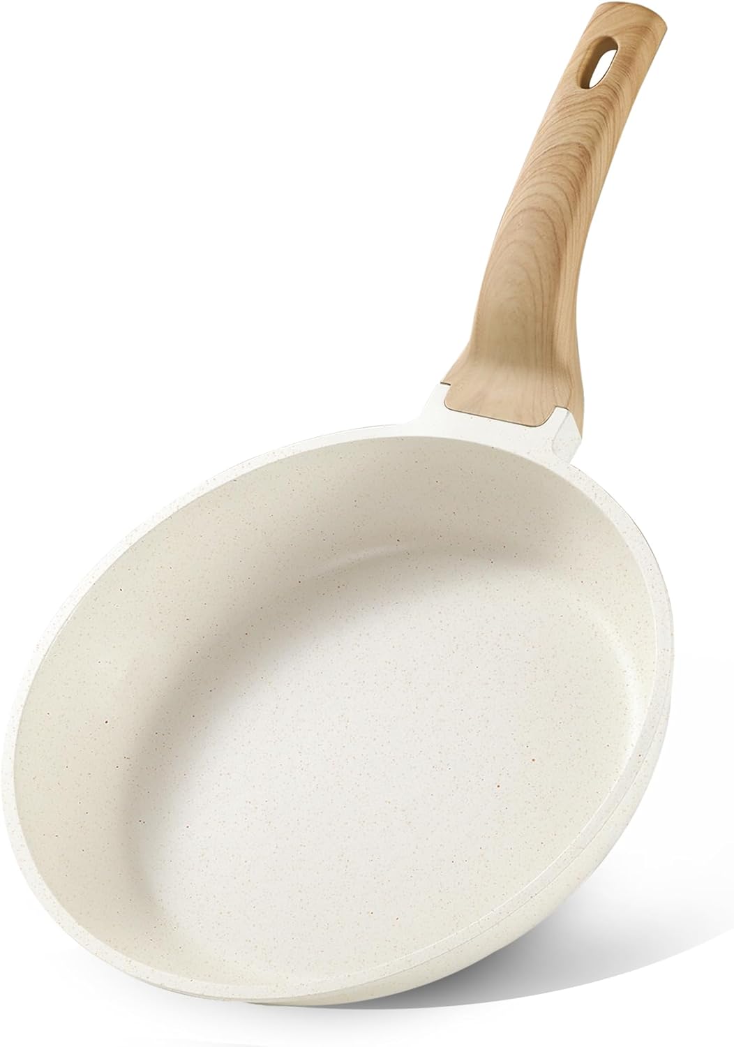CAROTE Non Stick Frying Pans,Nonstick Granite Fry Pan Egg Pan Omelet Pans, Stone Cookware Chef's Pan, PFOA Free,(White Granite, 8-Inch)