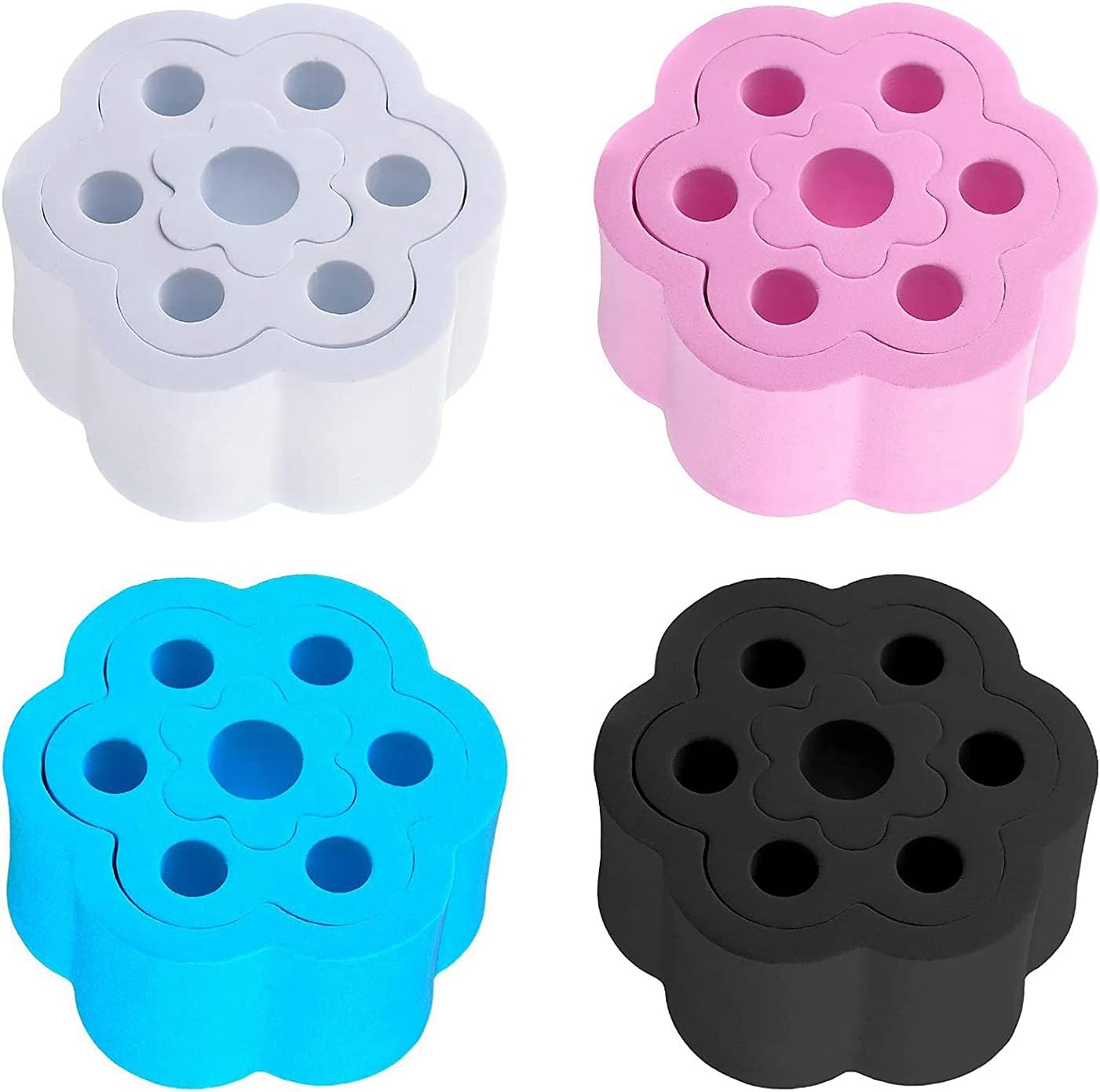 Qwertfeet 4 Pieces 3-in-1 Cup Turner Foam Set 3 Sizes in One Foam Inserts for Cup Turner Cups Bottles